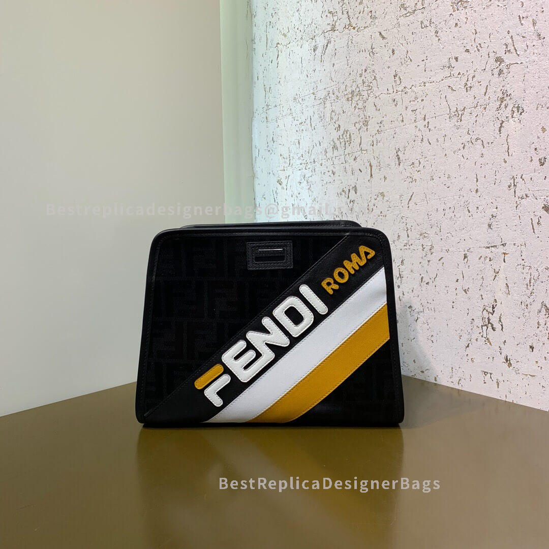 Fendi Small Peekaboo Defender Cover In Black Fabric 8606S